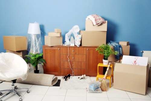 Packed household items ready for removal service