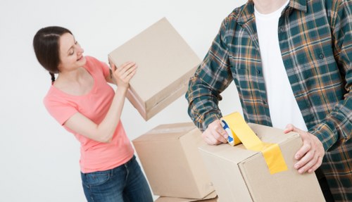 Removal van loading household items in Hounslow
