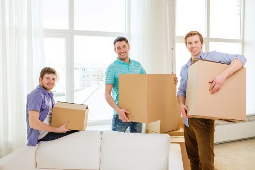 Business relocation checklist and packed office items ready for moving day